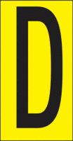 Buchstaben - D, Gelb, 57 x 22 mm, Baumwoll-Vinylgewebe, Selbstklebend, B-499
