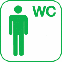 Piktogramm - Herren, WC, Grün, 10 x 10 cm, PVC-Folie, Selbstklebend, Weiß