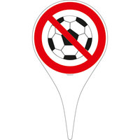 Erdspieß, Ballspielen verboten, Alu-Dibond, Durchm.: 18,0 cm, Länge: 33,5 cm