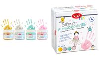 ViVA DECOR Fingerfarbe "ViVA KIDS", 4er-Set Glitzer (63700223)