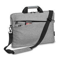 PEDEA Laptoptasche 17,3 Zoll (43,9cm) FASHION Notebook Umhängetasche mit Schultergurt, grau/schwarz