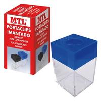 MTL PORTACLIPS IMANTADO DEPÓSITO TRANSPARENTE PLÁSTICO EMBOCADURA AZUL