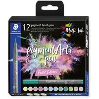 STAEDTLER MultiInk Pigment Arts brush pen 12er-Set Pastel retail