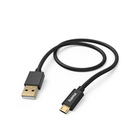 Hama Fabric câble USB USB 2.0 1,5 m USB A Micro-USB B Noir