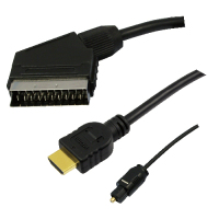 LogiLink HDMI/Scart/Toslink 1,5 m SCART (21-pin) Negro