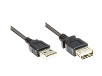 Alcasa USB 2.0 AM/AF 0.6m USB Kabel 0,6 m USB A Schwarz