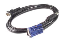 APC KVM USB Cable - 25 ft (7.6 m) toetsenbord-video-muis (kvm) kabel Zwart 7,6 m