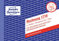 Avery 1714 hoja y libro contables A6 40 páginas