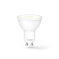 Hama | Bombilla inteligente WiFi GU10 (Bombilla LED con 5.5. Bombilla compatible con asistente voz Alexa y Google Home, conexión App) Blanca