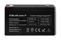 Qoltec 53072 Batterie de l'onduleur Sealed Lead Acid (VRLA) 6 V 7,2 Ah