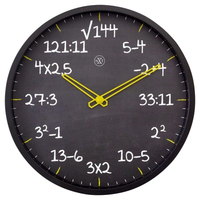 NeXtime Maths Mechanische klok Cirkel Zwart