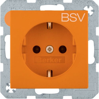 Berker Steckdose SCHUKO, Aufdruck BSV, S.1/B.3/B.7 glänzend orange