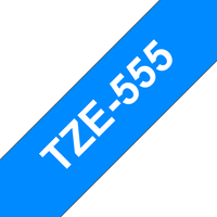 Brother TZE-555 nastro per etichettatrice Bianco su blu