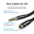 Vention Cotton Braided TRRS 3.5mm Male to 3.5mm Female Audio Extension Cable 1.5M Black Aluminum Alloy Type