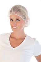 Kopfhaube Honeycomb-Haube Haarnetz, aus Nylon, Größe Ø60cm, Farbe Weiß, 1000 Stück