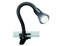 Schlauch-Klemmlampe FLEXO, E14, Höhe 45cm, flexibel, schwarz