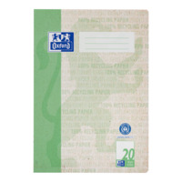 Oxford Recycling A4 Schulheft, Lineatur 20 (blanko), 16 Blatt, OPTIK PAPER® 100% recycled, geheftet, dunkelgrün