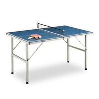 Relaxdays Tischtennisplatte Indoor, teilbar, HxBxT: 72 x 76 x 125 cm, Spaß & Bewegung, Tischtennistisch mit Netz, blau