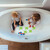 Relaxdays Badesticker 5er Set, Frosch-Design, mit Saugnapf, Kinder, Badewanne & Dusche, PVC, Anti Rutsch Sticker, grün