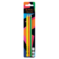 Bleistift Neon Art, HB, Motiv gelb, orange, grün, 3 Stück auf Blisterkarte