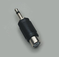 Audio-Adapter Klinke/Cinch, 1 x 3,5 mm-Klinkenstecker, mono, 1 x Cinchkupplung,