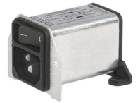 IEC-Stecker-C14, 50 bis 60 Hz, 4 A, 250 VAC, 1.5 mH, Flachstecker 6,3 mm, DC22.4