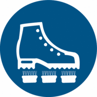 Sicherheitskennzeichnung - Bitte Schuhe reinigen, Blau, 31.5 cm, Folie, Seton