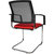 Silla apilable de malla, silla oscilante, UE 2 unid., asiento rojo, armazón cromado.