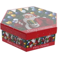 CAJA DECORADA CON 7 BOLAS NAVIDAD 75 MM