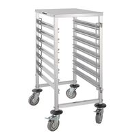 Vogue Gastronome Racking Trolley with 7 Levels 4 Bumpers and 2 Brakes
