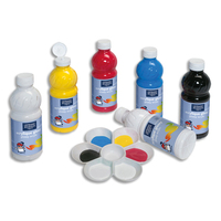LEFRANC BOURGEOIS Assortiment de 6 flacons 500ml de gouache Glossy assorties - produit supprimé à épuisement du stock