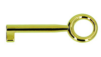 Möbelschlüssel EURO-Schliess. vergoldet Bart=6x14mm L=43mm
