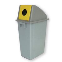 Slim recycling waste bin with choice of lids