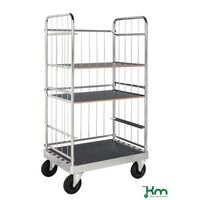Kongamek extra heavy duty shelf trolleys - three-sided, braked