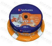 Verbatim DVD-R 4.7GB 16x DVD lemez nyomtatható 25db/henger