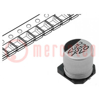 Condensatore: elettrolitico; SMD; 220uF; 35VDC; Ø10x10,5mm; ±20%