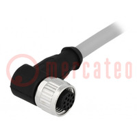 Plug; M12; PIN: 12; female; A code-DeviceNet / CANopen; 1m; cables