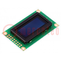 Display: OLED; alfanumeriek; 8x2; Afm: 58x32x10mm; wit; PIN: 16