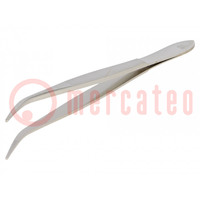 Tweezers; 120mm; Blades: elongated,curved; Tipwidth: 1mm