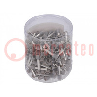 Kit: bootlace ferrules; insulated; 4mm2; 18mm; grey; 250pcs.