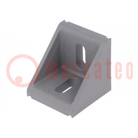 Angle bracket; for profiles; Width of the groove: 8mm; W: 43mm