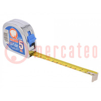 Measuring tape; L: 5m; Width: 19mm; Enclos.mat: ABS; measure