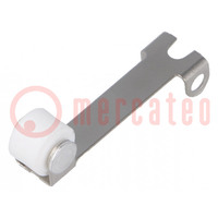 Lever with roller; 19mm; DC series; Colour: silver; DC
