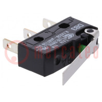 Microswitch SNAP ACTION; 0.1A/250VAC; 0.1A/80VDC; with lever