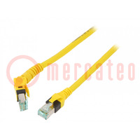 Patch cord; S/FTP; 6a; stranded; Cu; PUR; yellow; 2m; 27AWG; Cores: 8