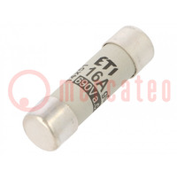 Fuse: fuse; gG; 16A; 690VAC; cylindrical,industrial; 14x51mm