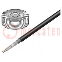 Wire: microphone cable; 2x0.35mm2; black; OFC; -30÷70°C; LSZH
