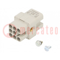 Connector: HDC; contact insert; female; C146; PIN: 7; size A3