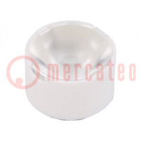 LED lens; round; plexiglass PMMA; 14÷20°; Mounting: adhesive tape