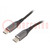 Kabel; USB 2.0; USB C-Stecker,beiderseitig; 0,5m; schwarz; Textil